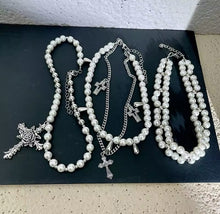 Load image into Gallery viewer, Roses and Crosses Necklace Set
